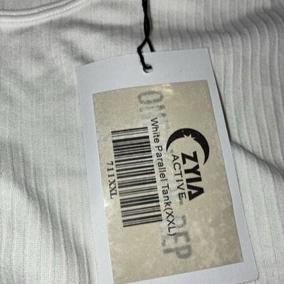 Zyia Active white parallel tank XXL NEW #746 - Picture 3 of 3